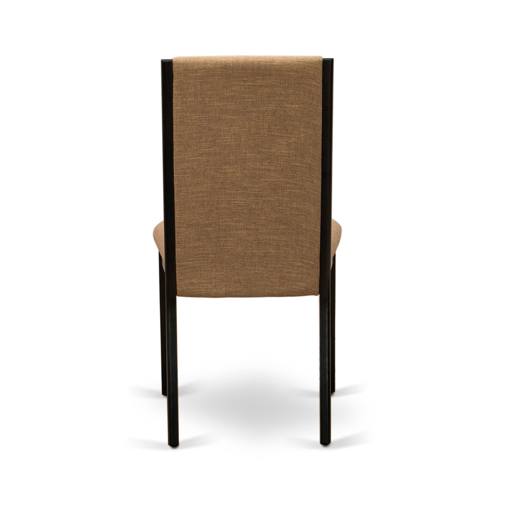 Juego de mesa de cocina de 11 piezas East West Furniture LALA11-71-47 Incluye una mesa de comedor rectangular con hojas de mariposa y 10 sillas tapizadas en tela de lino color sable claro