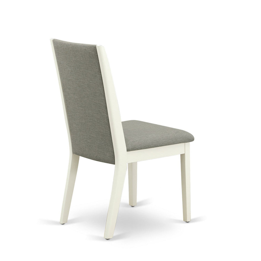 East West Furniture X077LA206-9 9 Piece Dining Table Set Includes a Rectangle Dining Room Table with X-Legs and 8 Shitake Linen Fabric Upholstered Parson Chairs