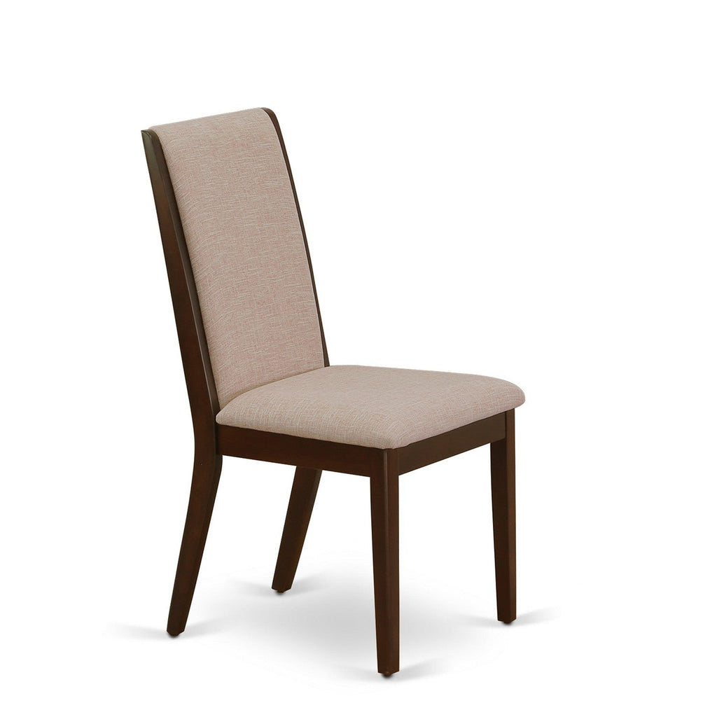 East West Furniture LAP3T04 Lancy Modern Parson Chairs - Light Tan Linen Fabric Upholstered Dining Chairs