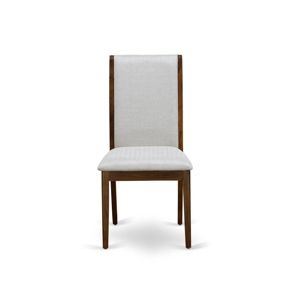 East West Furniture LAP8T05 Lancy Parson Dining Room Chairs - Grey Linen Fabric Upholstered Chairs