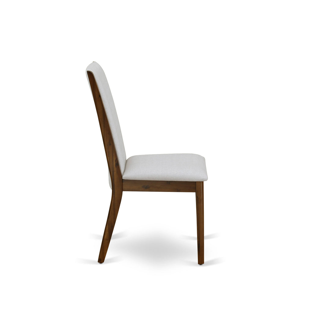 East West Furniture DLLA5-AWA-05 5 Piece Dinette Set for Small Spaces Contains a Round Dining Room Table with Dropleaf and 4 Upholstered Chairs