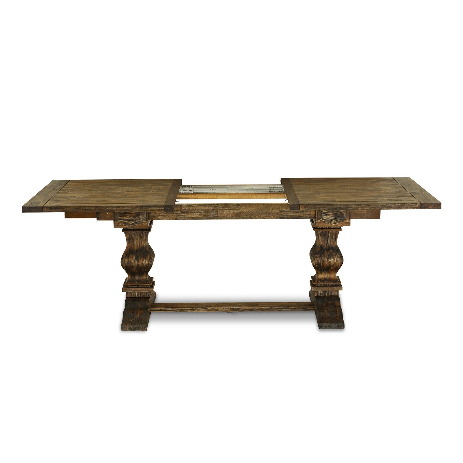 East West Furniture LALA11-73-04 11-Piece Kitchen Dining Table Set Contains a Rectangular Table and 10 Light Tan Linen Fabric Upholstered Chairs with High Back - Distressed Jacobean Finish
