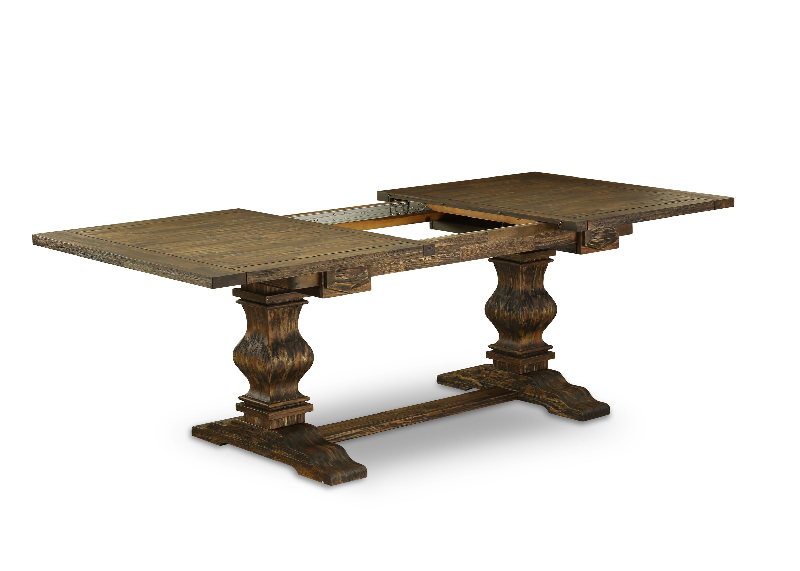 East West Furniture LAEL11-78-05 11-Piece Dining Table Set Includes a Rectangular Dining Table and 10 Grey Linen Fabric Parson Chairs with Button Tufted Back - Distressed Jacobean Finish