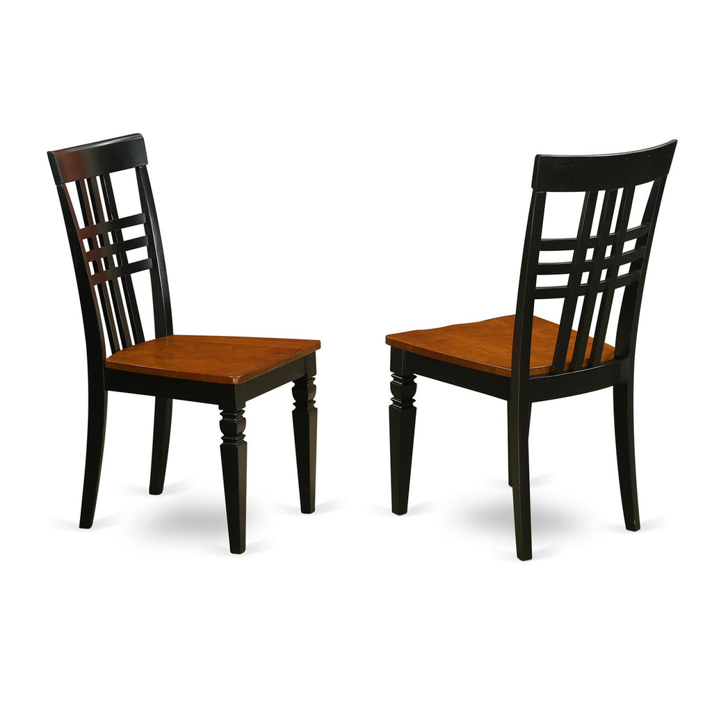 Juego de mesa de comedor moderna de 5 piezas East West Furniture ANLG5-BCH-W. Incluye una mesa de cocina redonda con pedestal y 4 sillas de comedor de cocina.