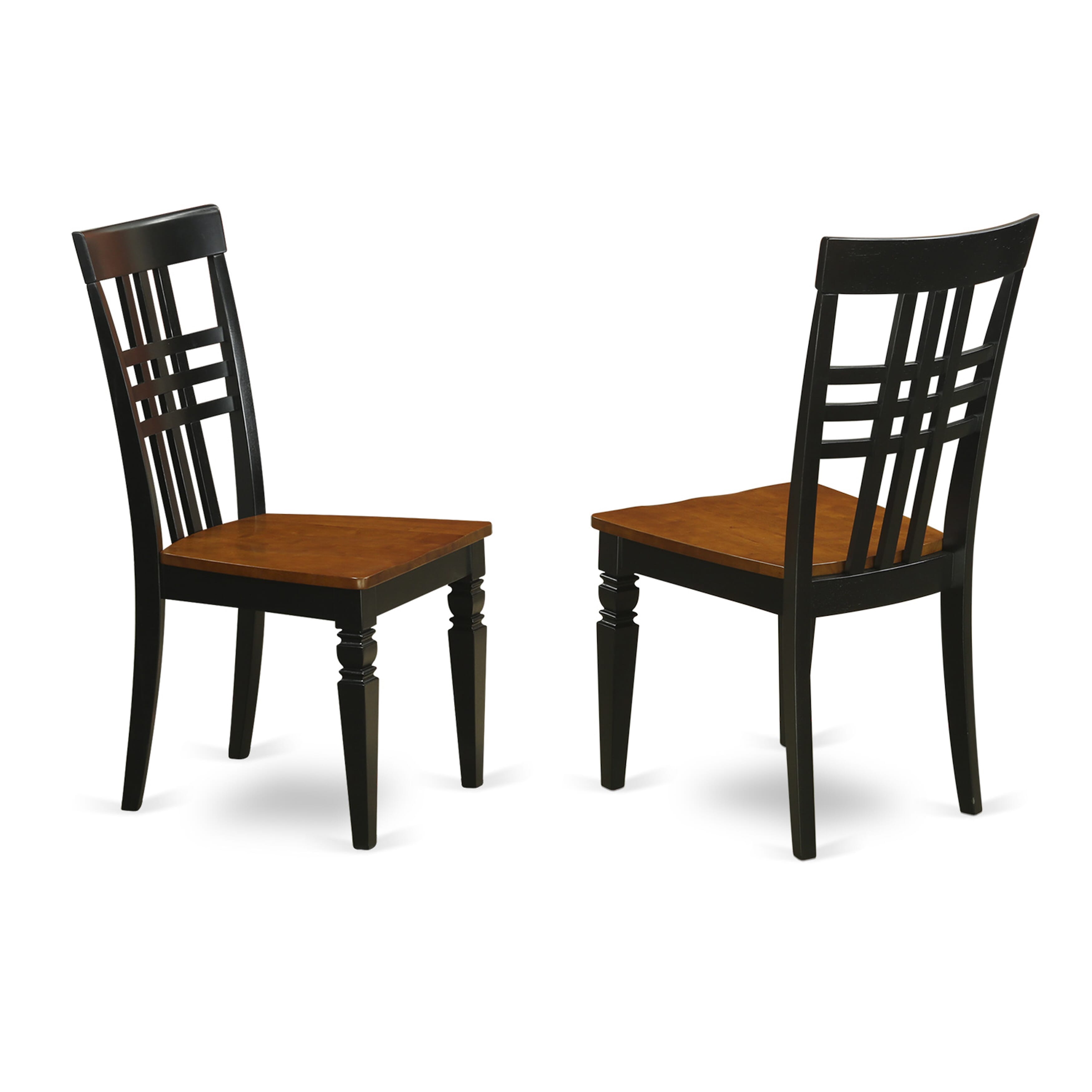 East West Furniture MZLG3-BCH-W 3 Pieces Dining Room Table set - Heavy Two 9-Inch Drop Down Leaves Real Wood Kitchen Table and 2 Solid Wood Seat Dining Chairs, Black and Cherry Finish