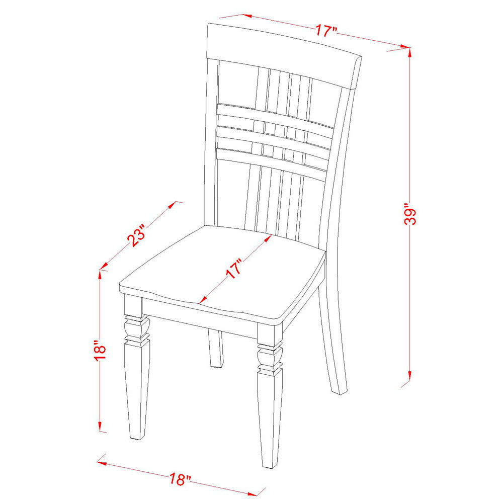 East West Furniture LGC-BCH-W Logan  Dining Room Chairs - Stylish Back Solid Wood Seat Chairs, Set of 2, Black & Cherry