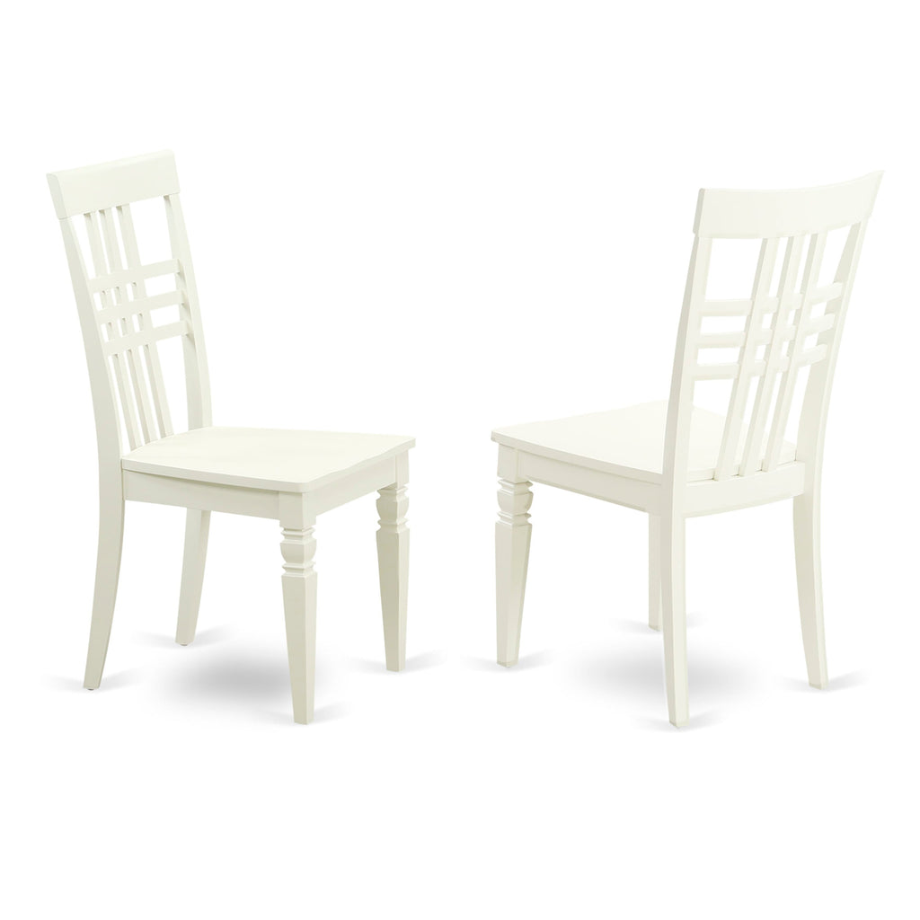 Juego de mesa de comedor de 5 piezas East West Furniture CALG5C-LWH-W Incluye una mesa de cocina rectangular y 2 sillas de comedor con 2 bancos
