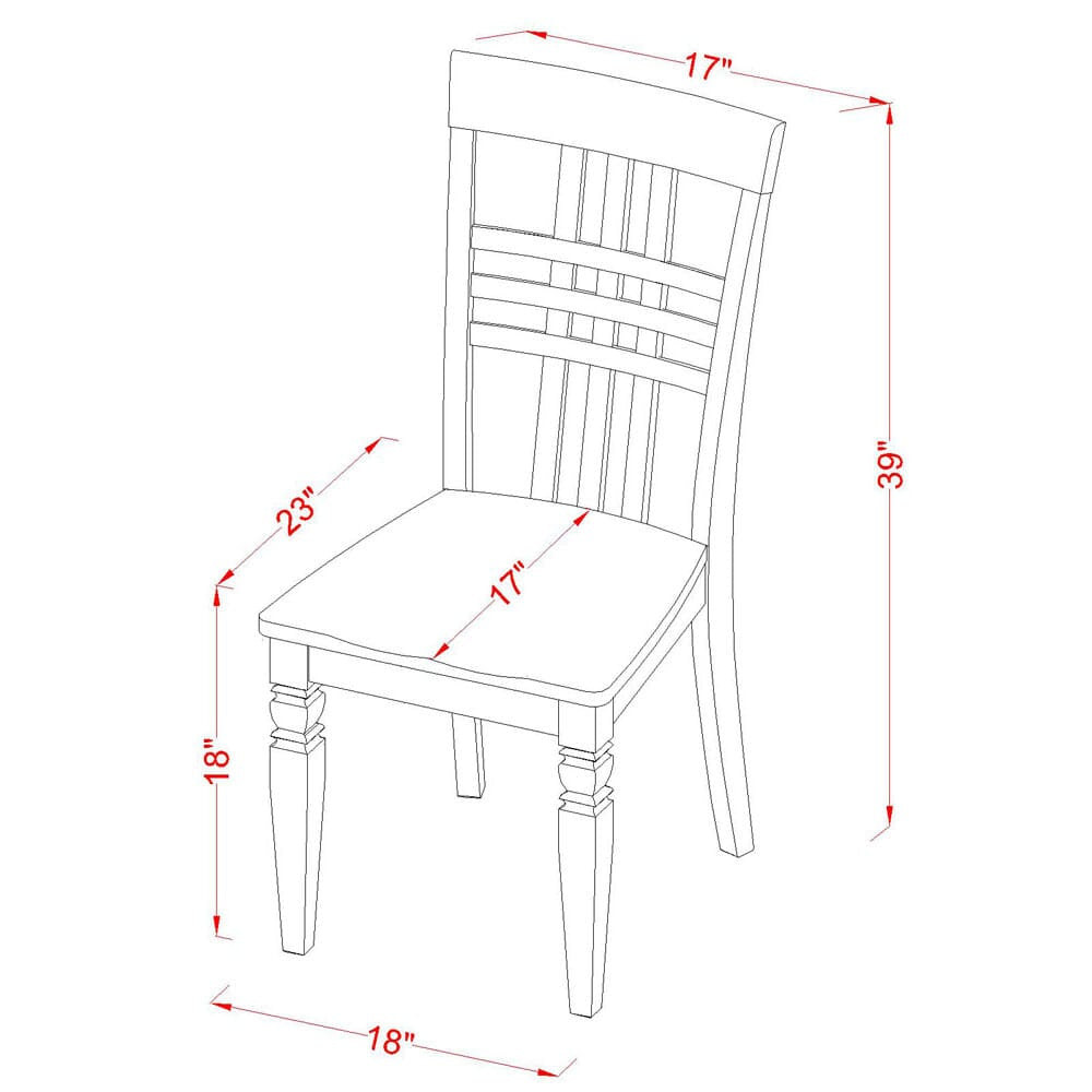 CALG5C-LWH-W 5 Piece dining set for 6-Dining room table and 2 Chairs and 2 Benches in Linen White