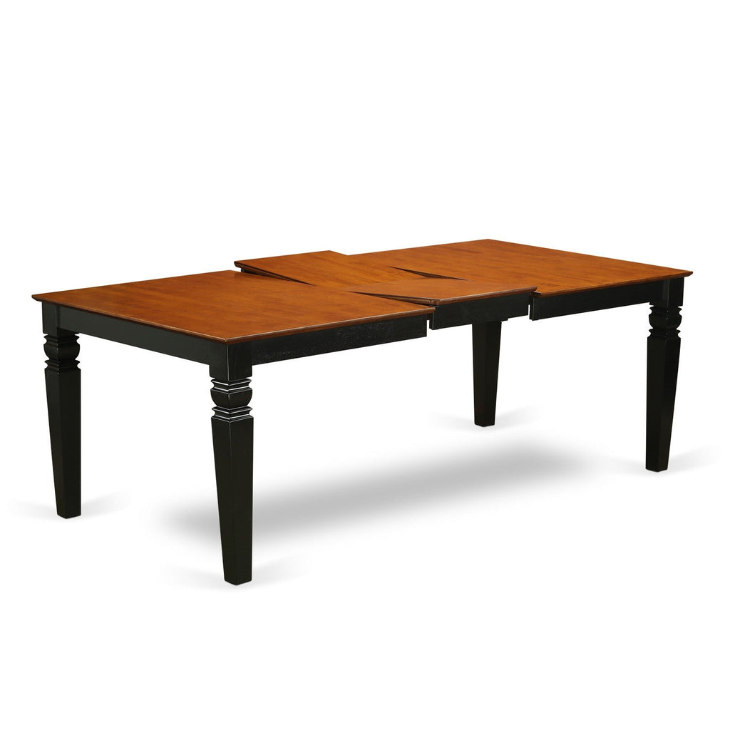 East West Furniture LGAN5-BCH-W 5 Piece Dining Room Table Set Includes a Rectangle Wooden Table with Butterfly Leaf and 4 Kitchen Dining Chairs