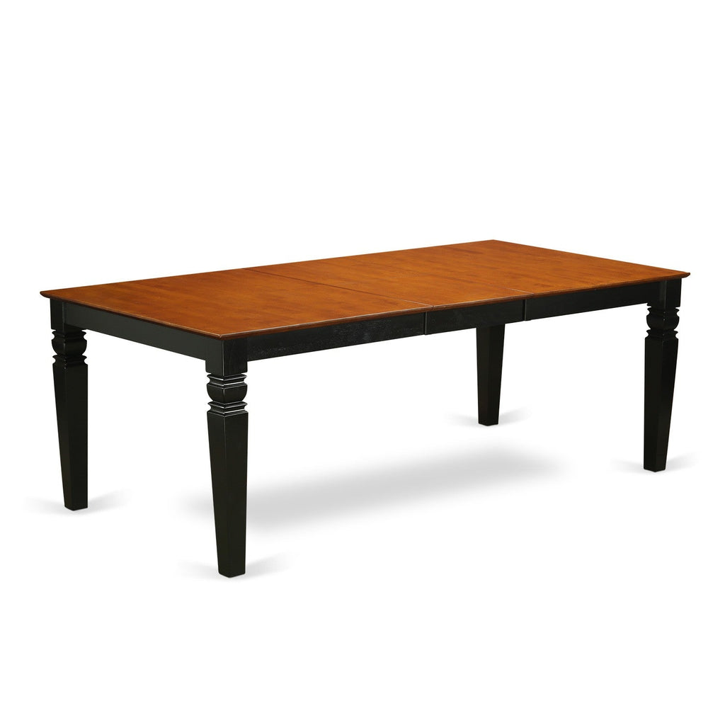 East West Furniture LGAN5-BCH-W 5 Piece Dining Room Table Set Includes a Rectangle Wooden Table with Butterfly Leaf and 4 Kitchen Dining Chairs