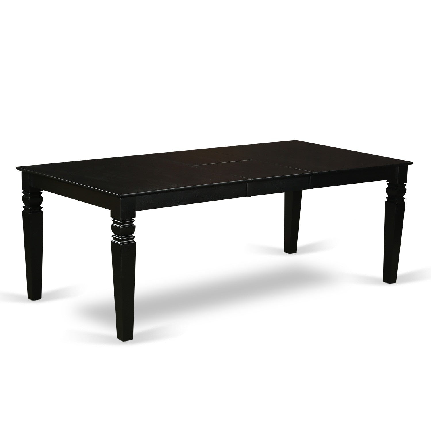 LGCL9-BLK-C 9Pc Dining Set Includes a Rectangle Dining Table with Butterfly Leaf and Eight Double X Back Linen Seat Kitchen Chairs, Black Finish