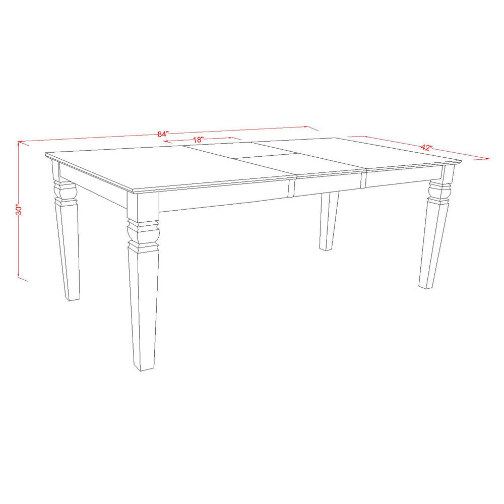 East West Furniture LGAB9-LWH-02 9 Piece Dining Table Set Includes a Rectangle Dining Room Table with Butterfly Leaf and 8 Light Beige Linen Fabric Parsons Chairs