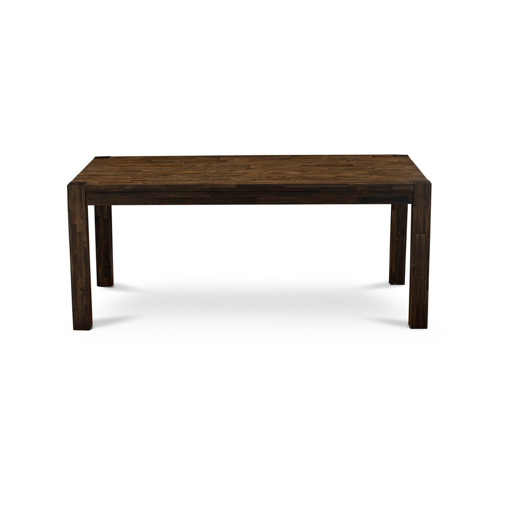 East West Furniture LMFL7-77-16 7 Piece Kitchen Table Set Consist of a Rectangle Rustic Wood Dining Table and 6 Dark Khaki Linen Fabric Parson Dining Chairs