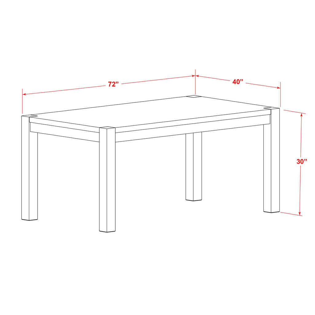 East West Furniture LMSI5-77-37 5 Piece Dinette Set for 4 Includes a Rectangle Rustic Wood Dining Room Table and 4 Limelight Linen Fabric Parsons Dining Chairs, 40x72 Inch, Jacobean