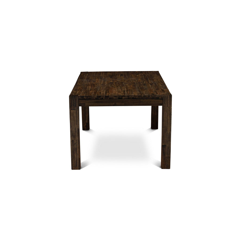 East West Furniture LMGA5-77-40 5 Piece Kitchen Table & Chairs Set Includes a Rectangle Rustic Wood Dining Room Table and 4 Dahlia Linen Fabric Upholstered Chairs