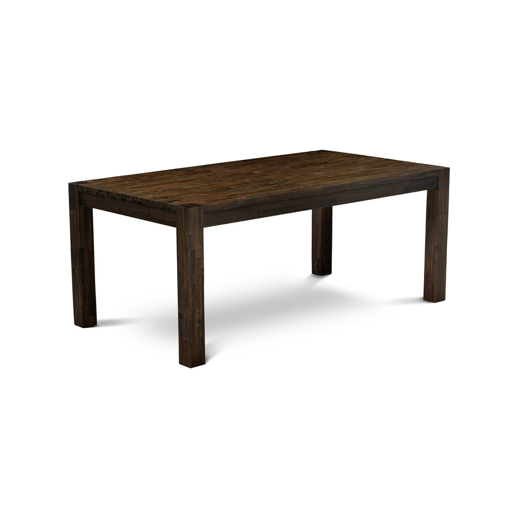 East West Furniture LMGA5-77-40 5 Piece Kitchen Table & Chairs Set Includes a Rectangle Rustic Wood Dining Room Table and 4 Dahlia Linen Fabric Upholstered Chairs