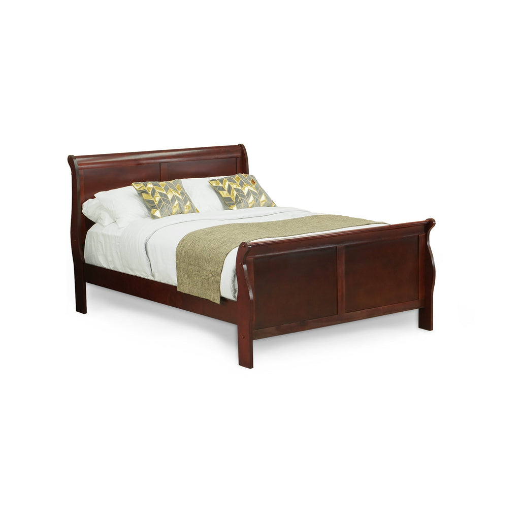 LP03-Q00000 Louis Philippe Queen Size bed in Walnut Finish