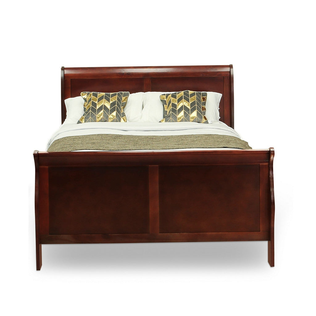 LP03-Q00000 Louis Philippe Queen Size bed in Walnut Finish