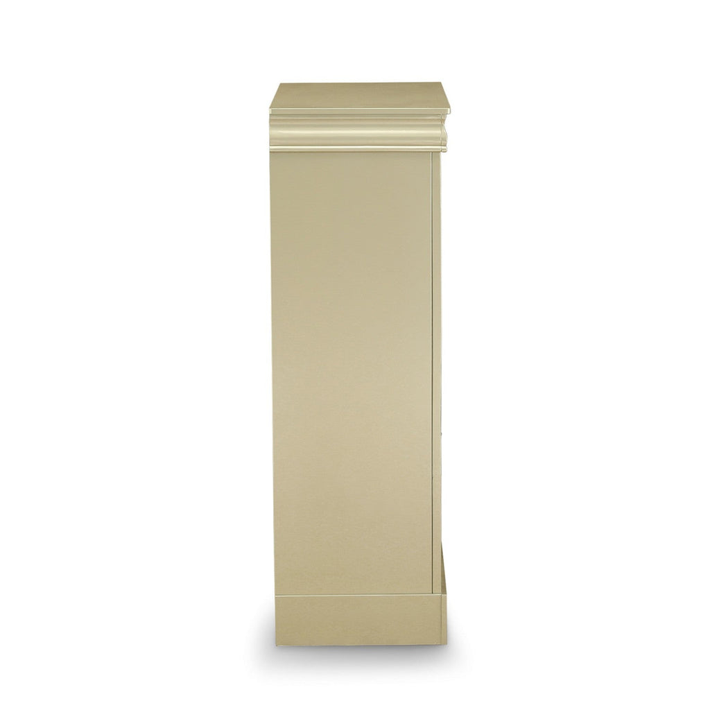 LPC-04 Louis Philippe Chest in Metallic Gold Finish