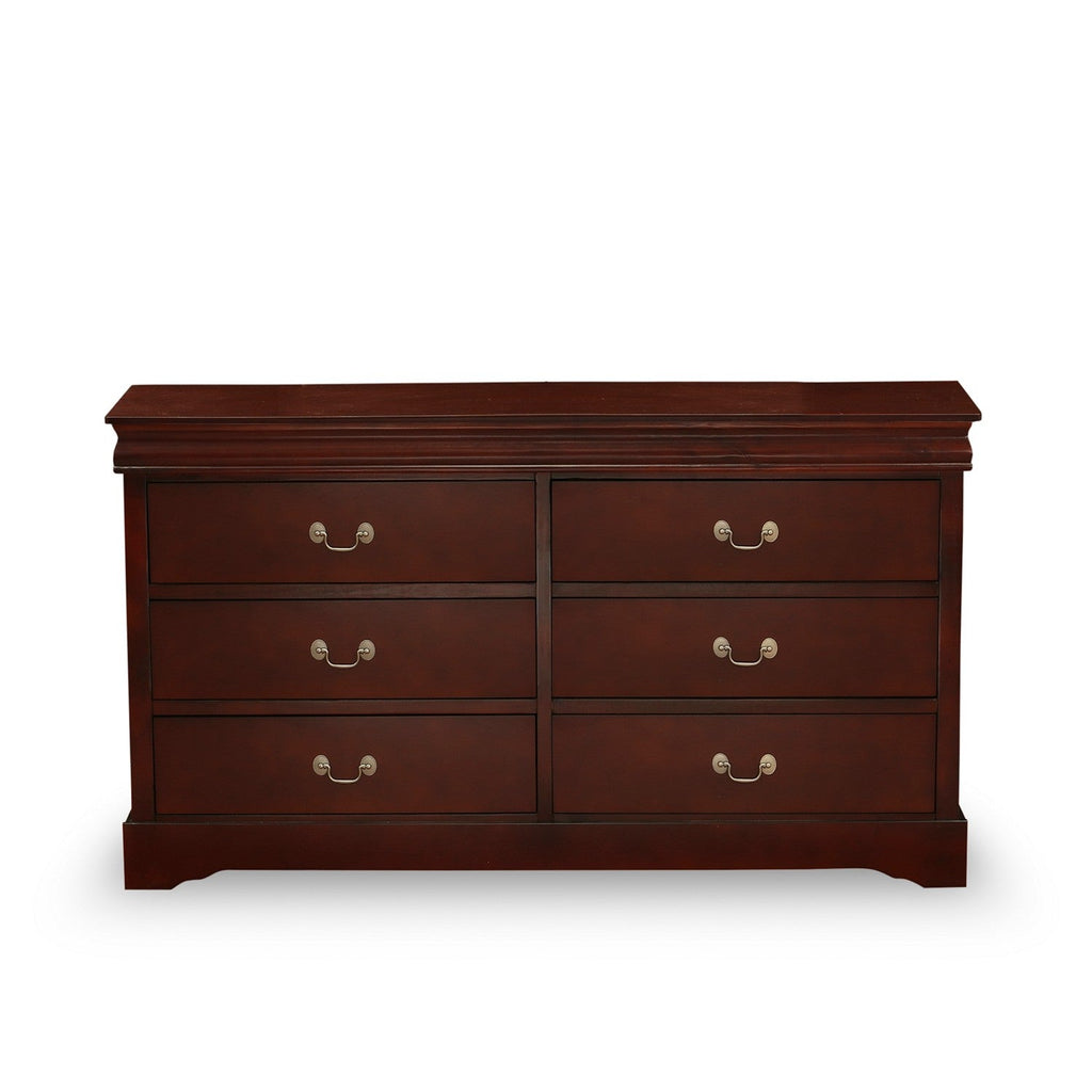 LP03-Q1NDM0 Louis Philippe 4 Piece Queen Size Bedroom Set in Walnut Finish with Queen Bed, Nightstand, Dresser & Mirror