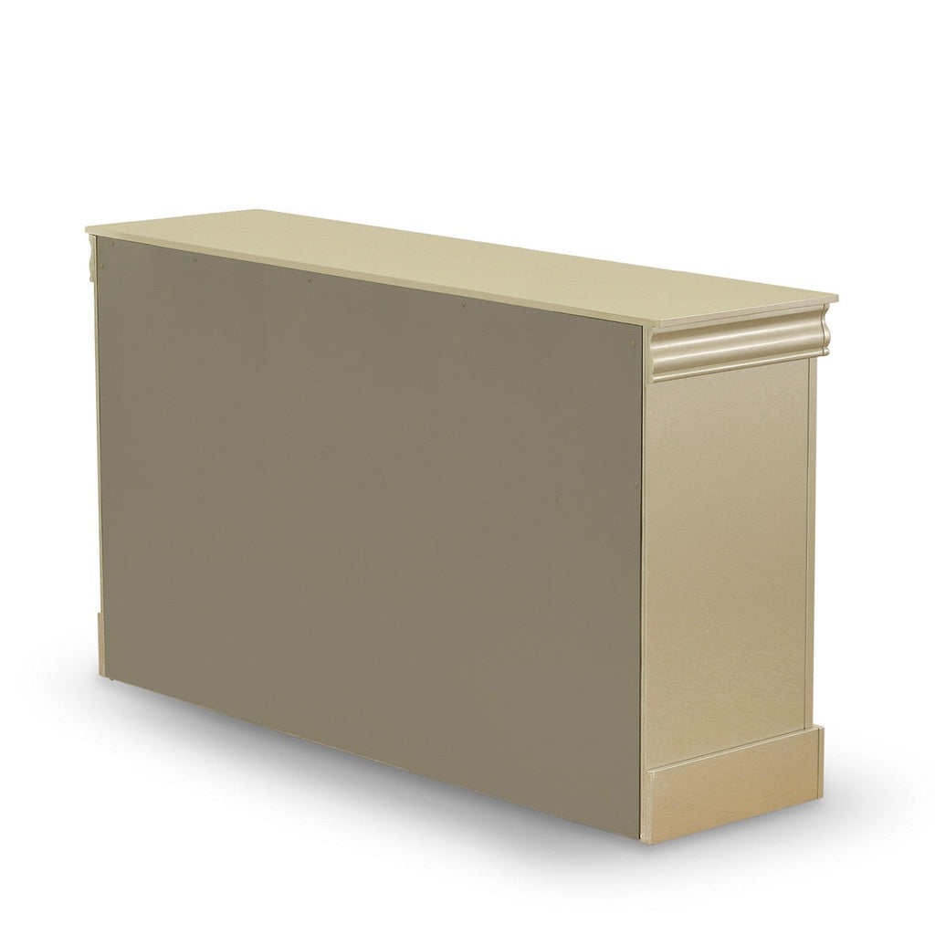 LP04-QDM000 Louis Philippe 3 Piece Queen Size Bedroom Set in Metallic Gold Finish with Queen Bed