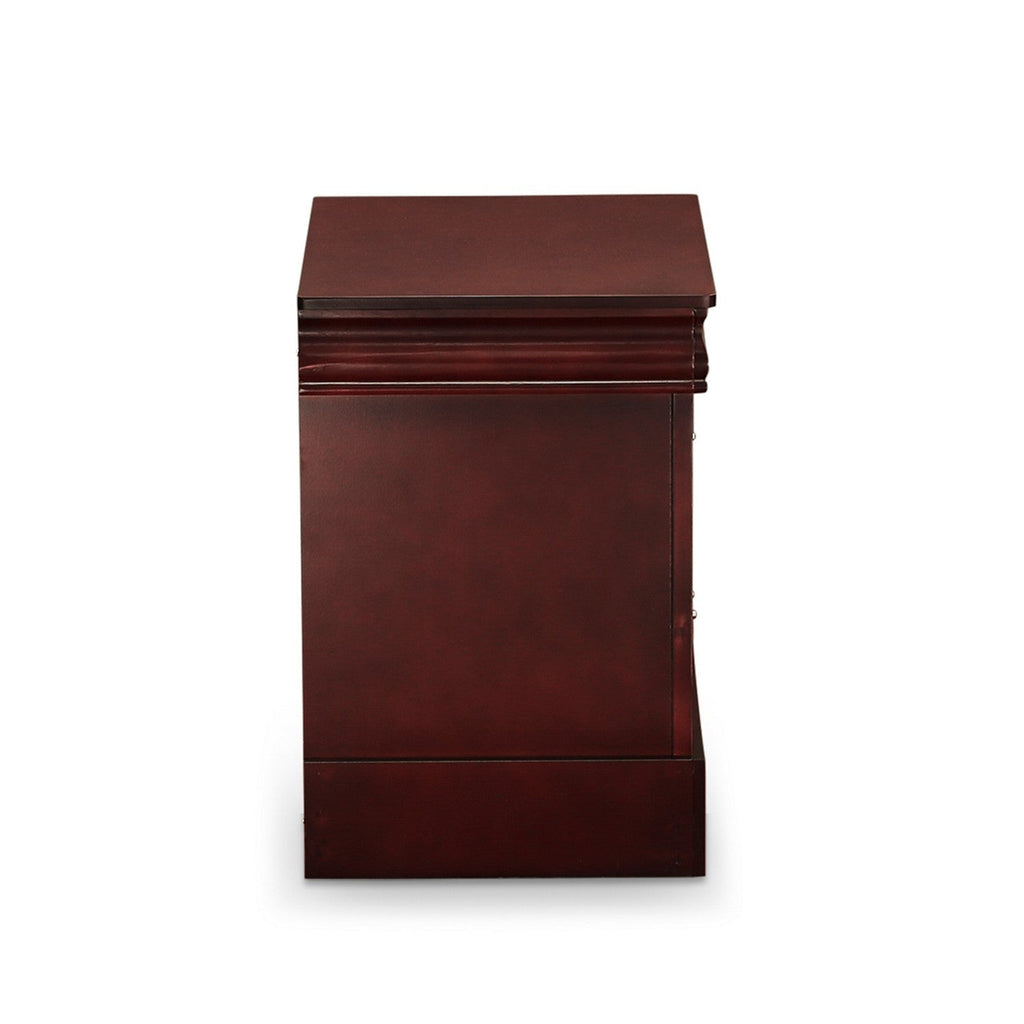 LP03-Q1NDM0 Louis Philippe 4 Piece Queen Size Bedroom Set in Walnut Finish with Queen Bed, Nightstand, Dresser & Mirror