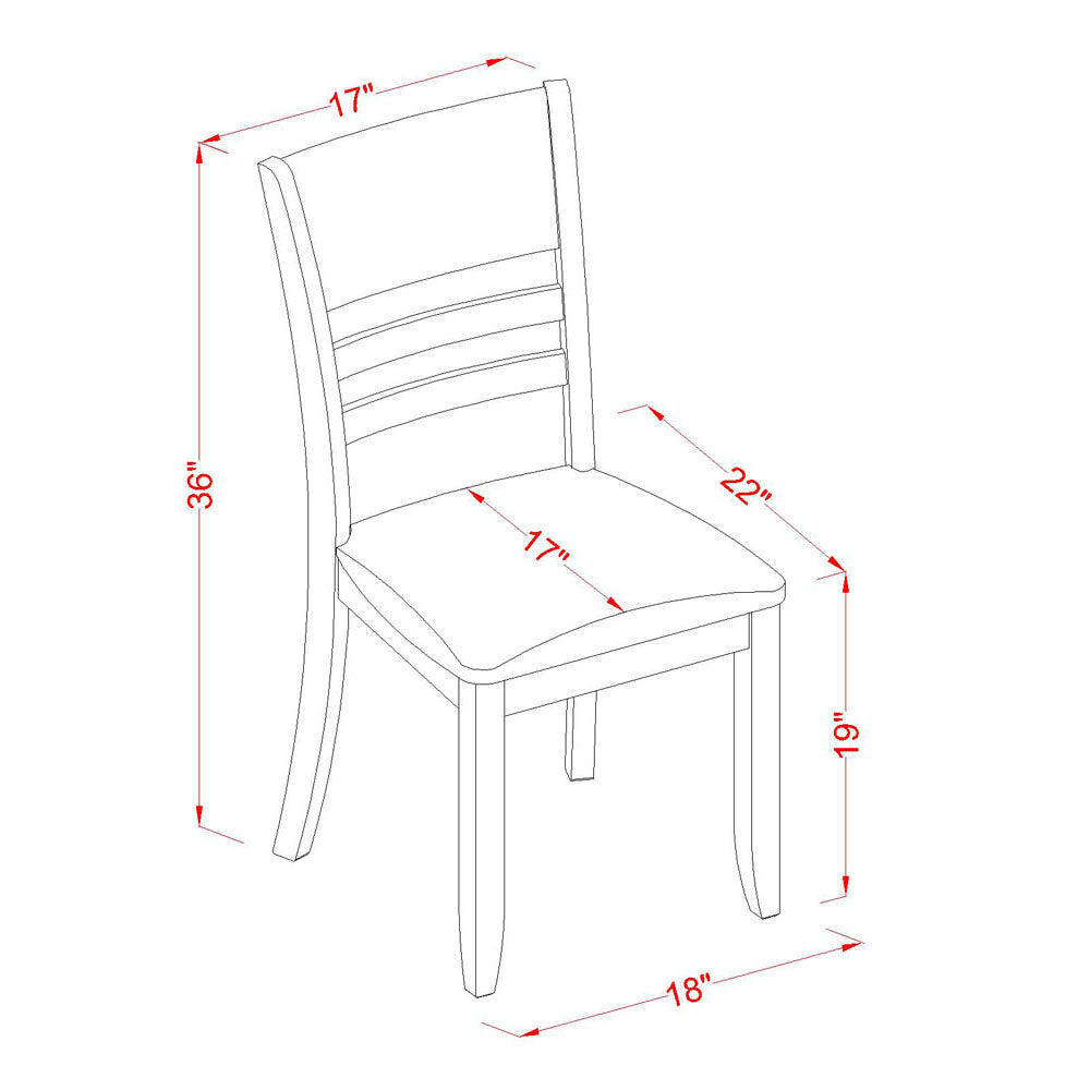 Juego de mesa de comedor moderna de 5 piezas East West Furniture BOLY5-CAP-LC Incluye una mesa de cocina redonda y 4 sillas de comedor de cuero sintético