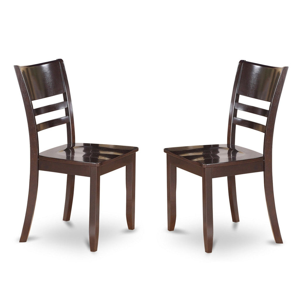 East West Furniture HELY7-CAP-W 7 Piece Dining Set Consist of a Rectangle Dining Room Table with Pedestal and 6 Kitchen Chairs