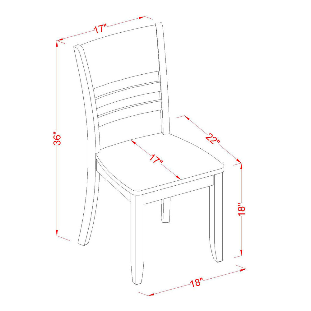 East West Furniture LYFD5-ESP-W 5 Piece Dinette Set for 4 Includes a Rectangle Dining Table with Butterfly Leaf and 4 Dining Room Chairs, 36x66 Inch, Espresso