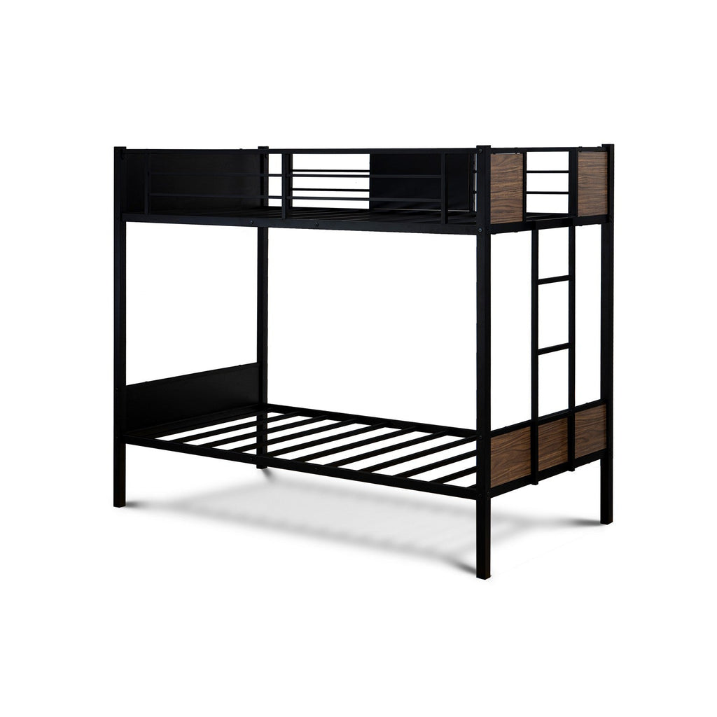 LYT0BLK Lynfield  Twin Bunk Bed in powder coating black color