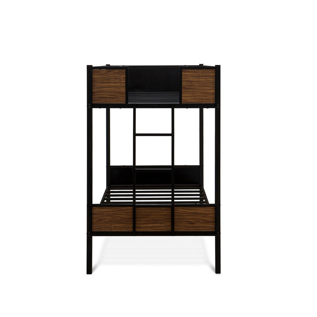 LYT0BLK Lynfield  Twin Bunk Bed in powder coating black color
