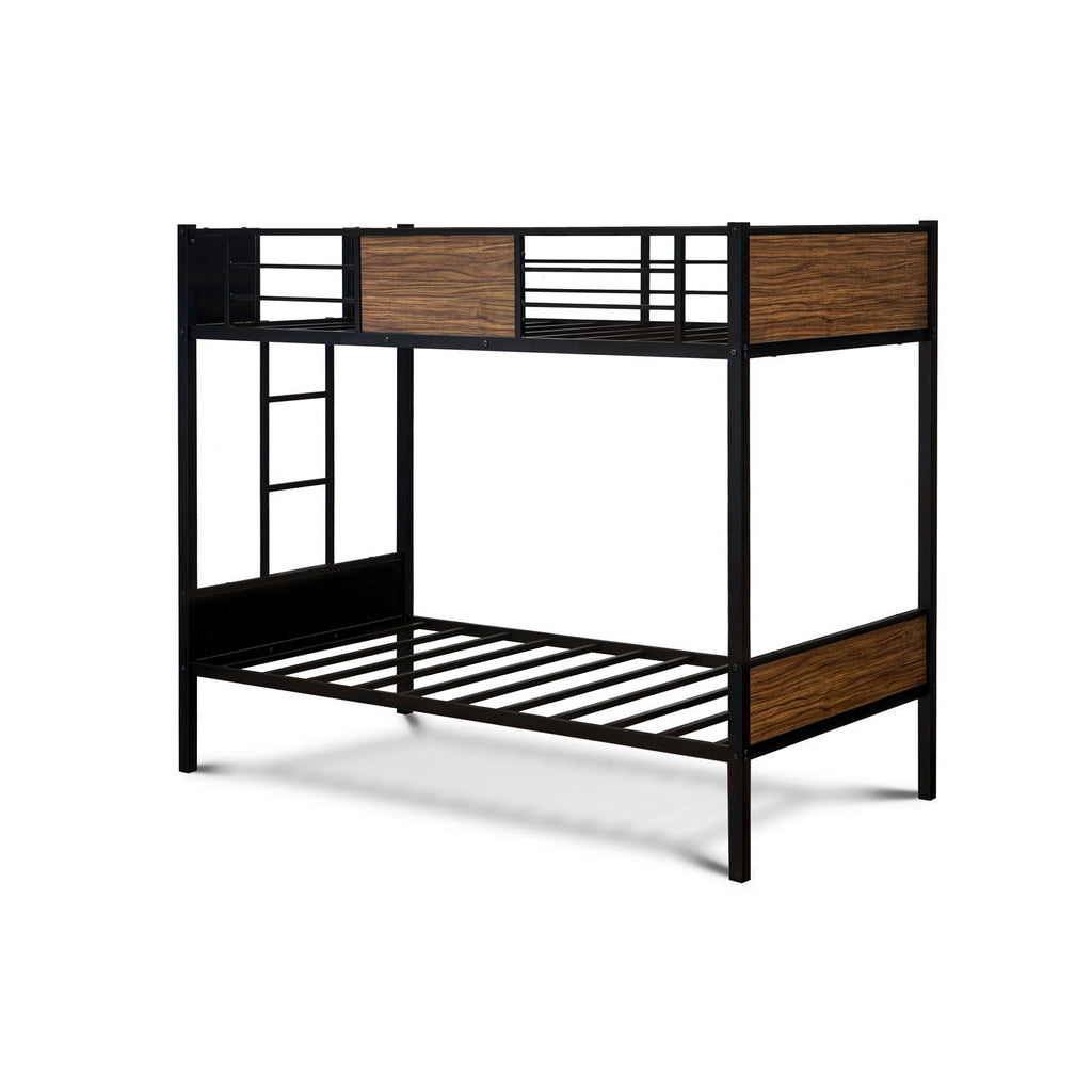 LYT0BLK Lynfield  Twin Bunk Bed in powder coating black color