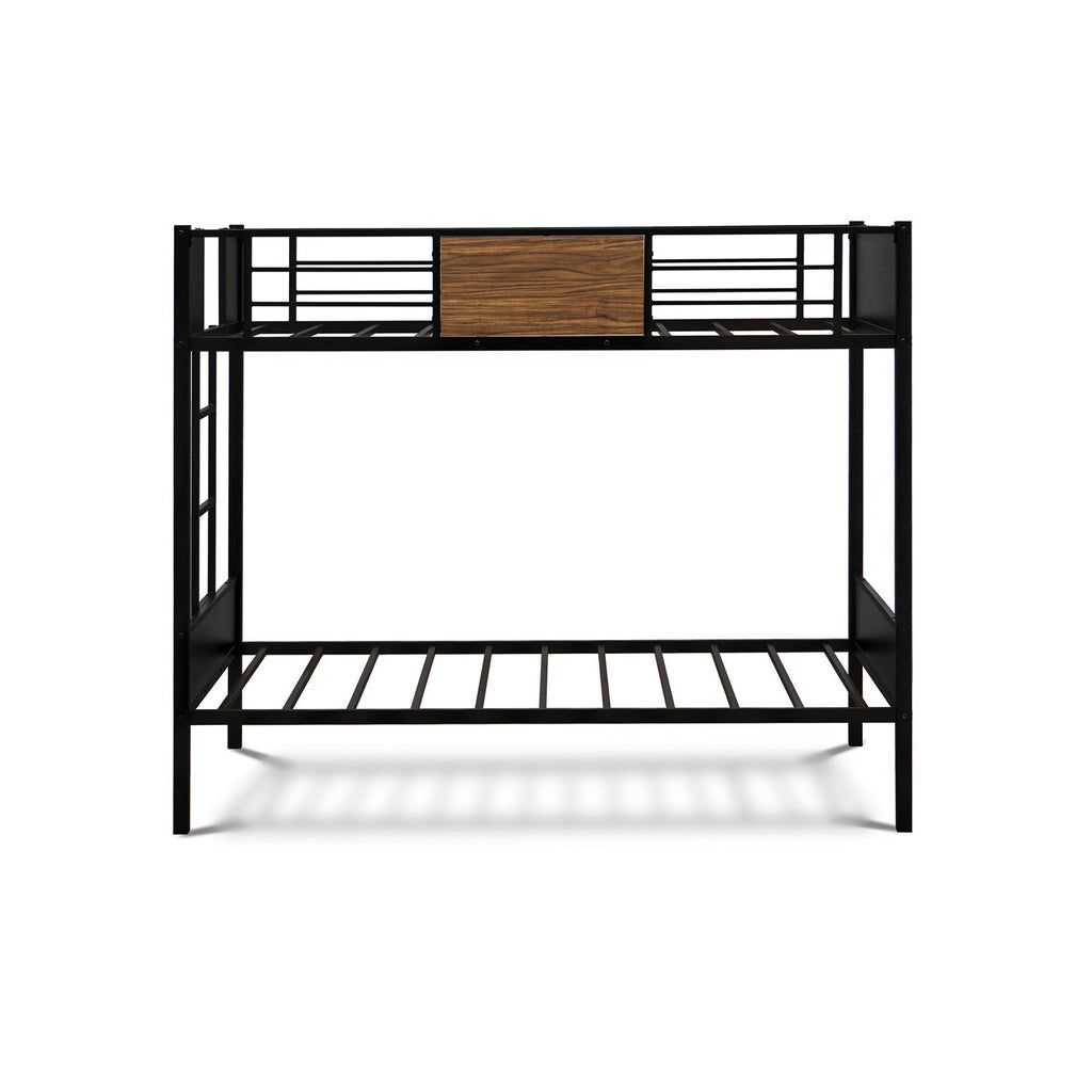 LYT0BLK Lynfield  Twin Bunk Bed in powder coating black color