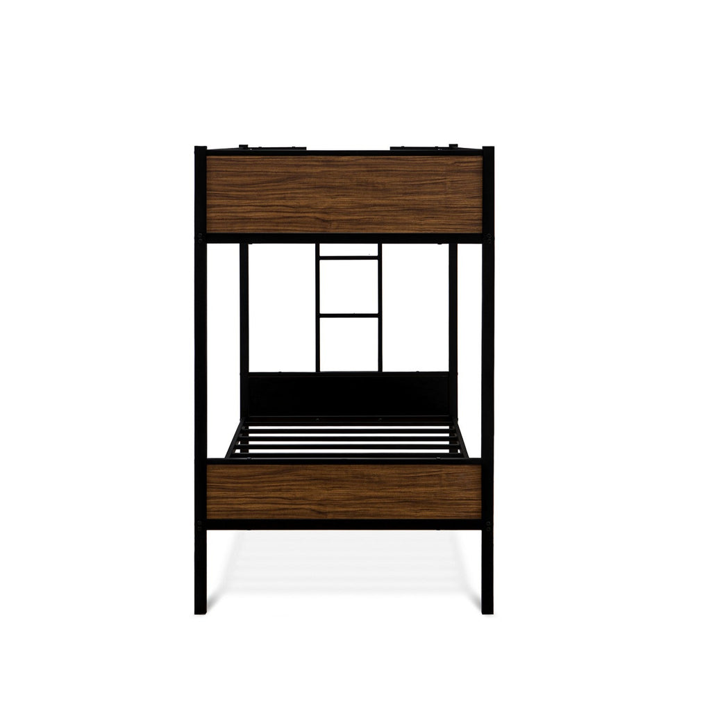LYT0BLK Lynfield  Twin Bunk Bed in powder coating black color