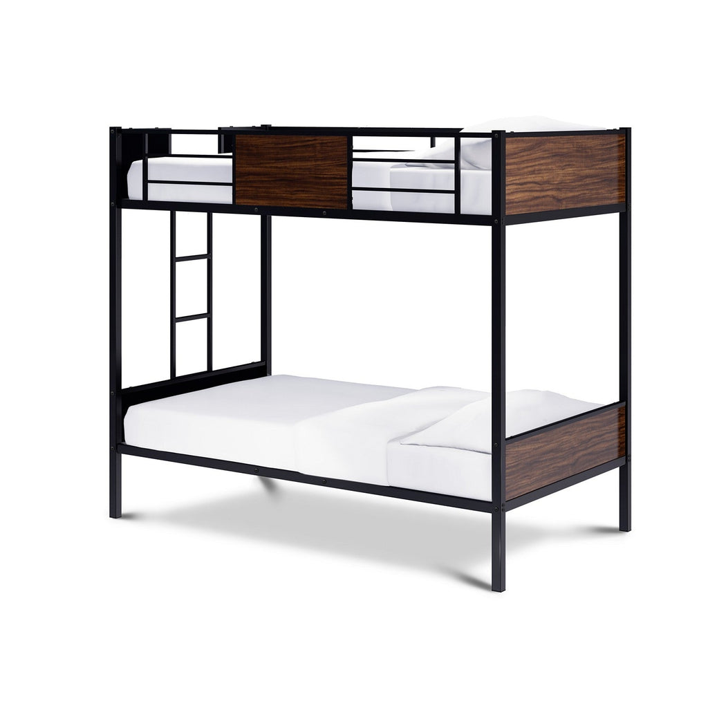 LYT0BLK Lynfield  Twin Bunk Bed in powder coating black color