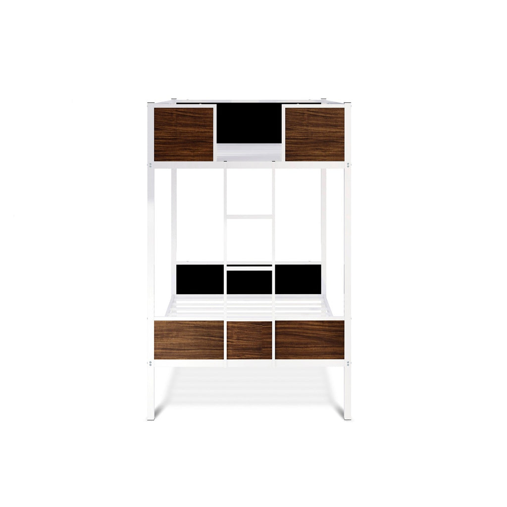 Litera doble Lynfield LYT0WHI con recubrimiento en polvo de color blanco