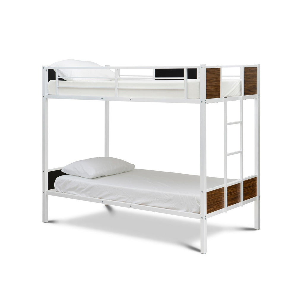Litera doble Lynfield LYT0WHI con recubrimiento en polvo de color blanco