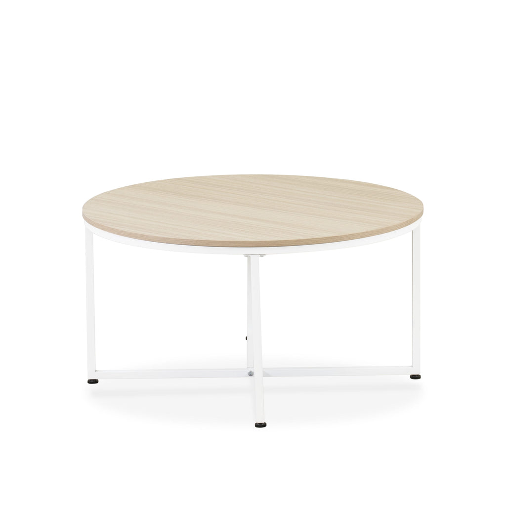 East West Furniture MDCTW02 Madison Coffee Table - Round Modern Center Table for Living Room