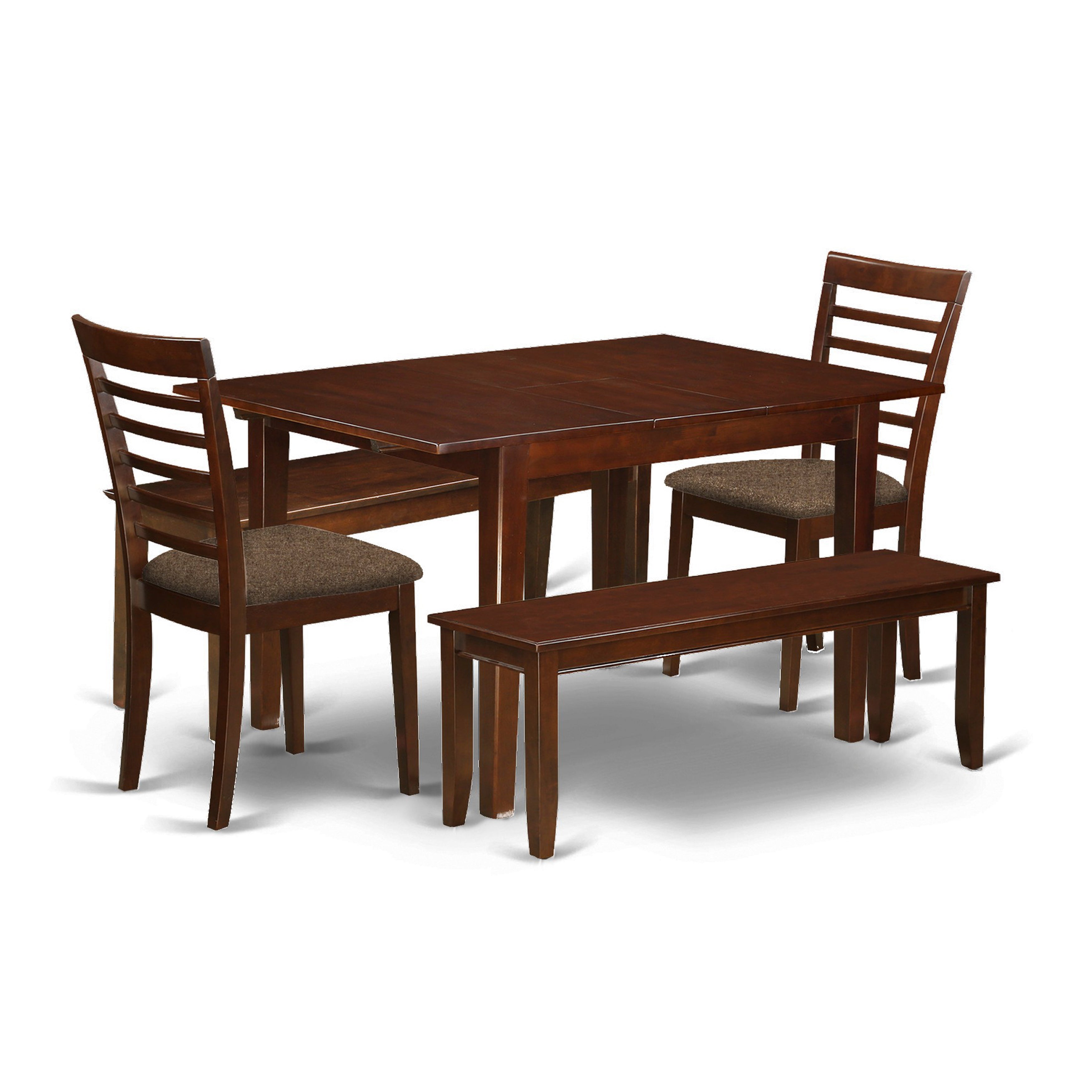 MILA5D-MAH-C 5 Pc dinette set-small Dining Tables and 2 Dining Chairs and 2 Benches