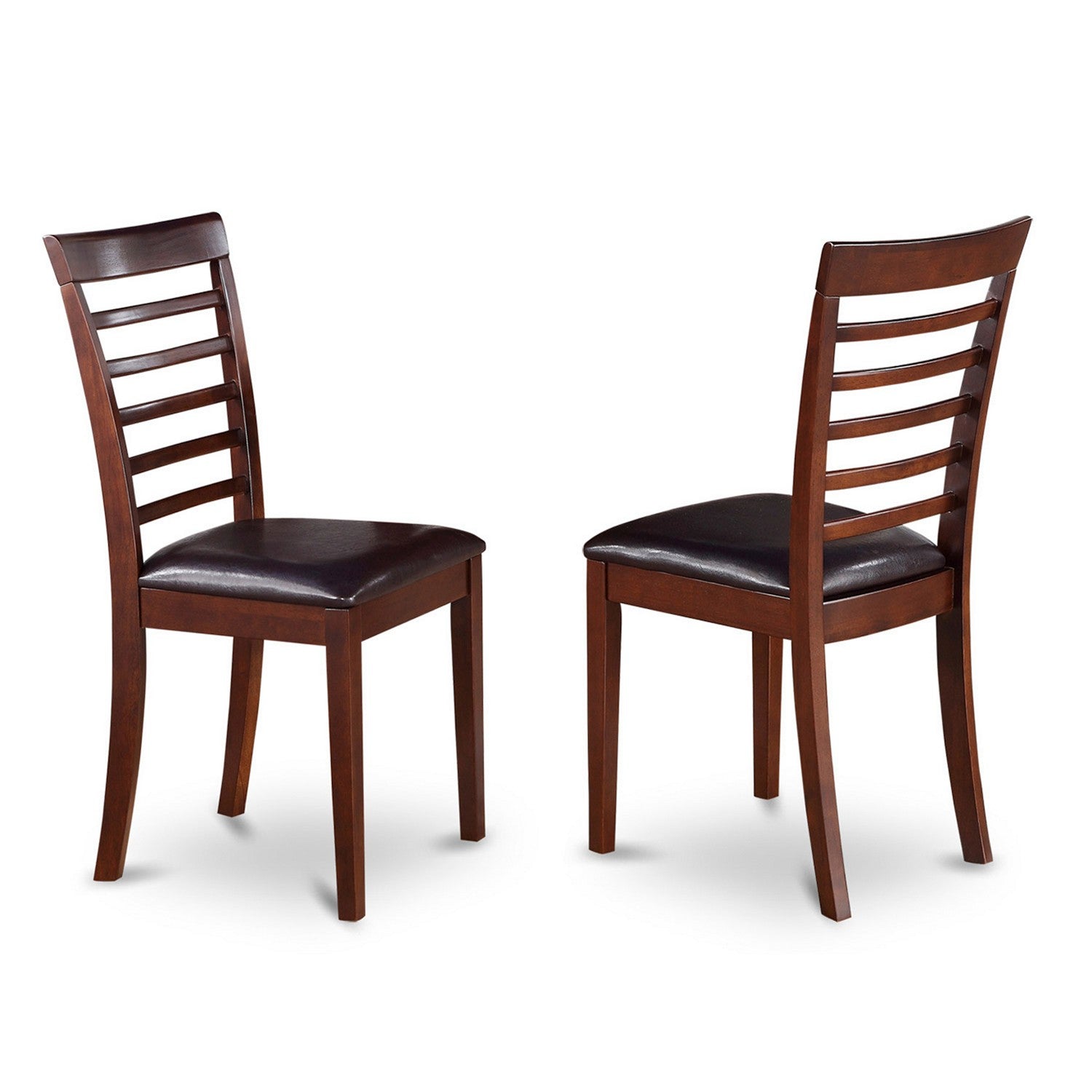El juego de comedor de 5 piezas East West Furniture ANML5-MAH-LC incluye una mesa de cocina redonda con pedestal y 4 sillas de comedor tapizadas en piel sintética.