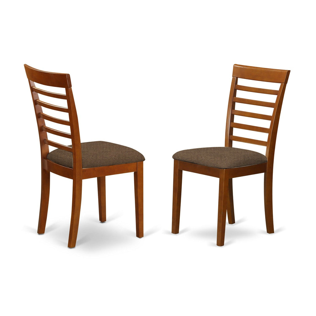 East West Furniture PFML9-SBR-C 9 Piece Kitchen Table & Chairs Set Includes a Square Dining Table with Butterfly Leaf and 8 Linen Fabric Dining Room Chairs