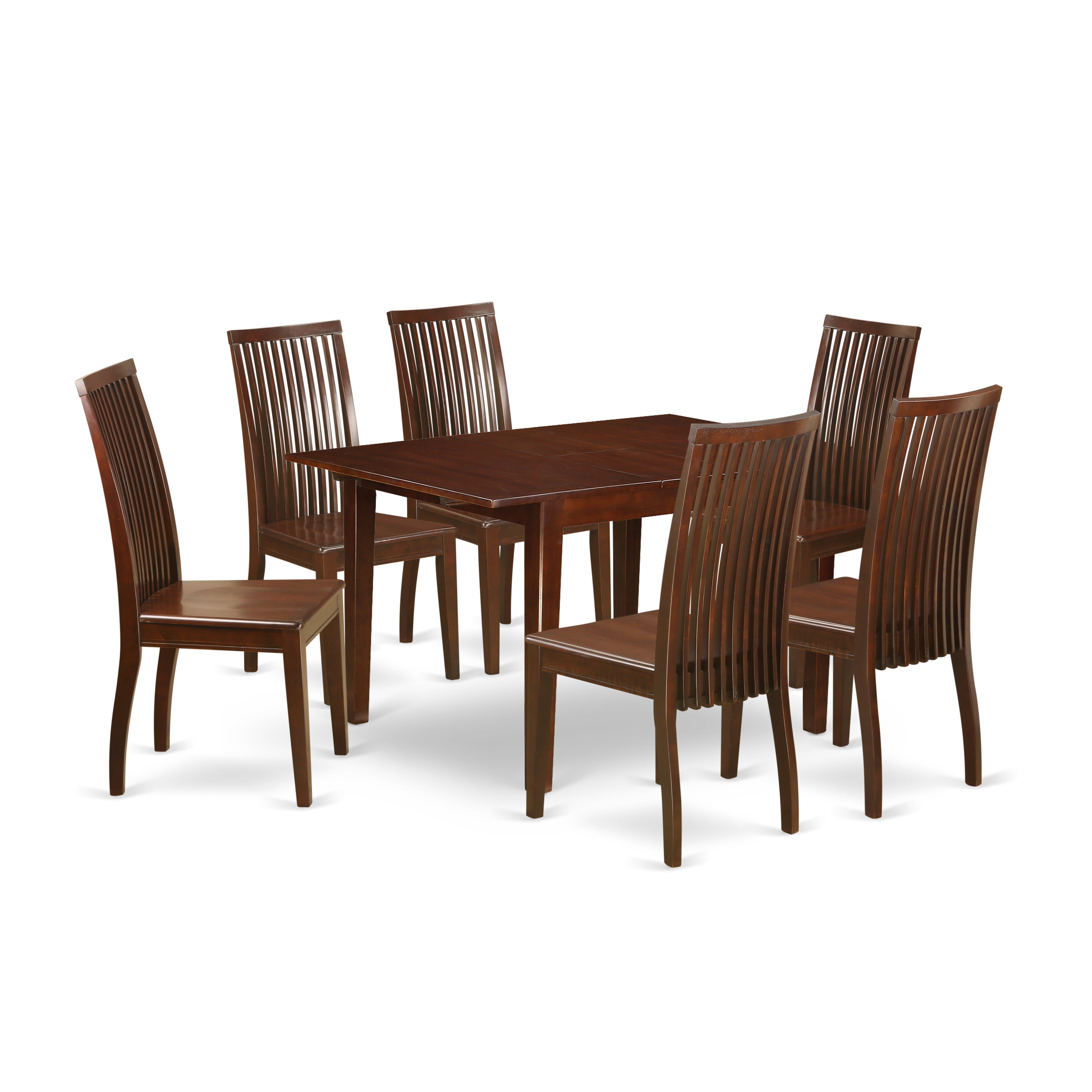 MLIP7-MAH-W 7 Piece dinette set for small spaces-dining tables and 6 chairs for dining room