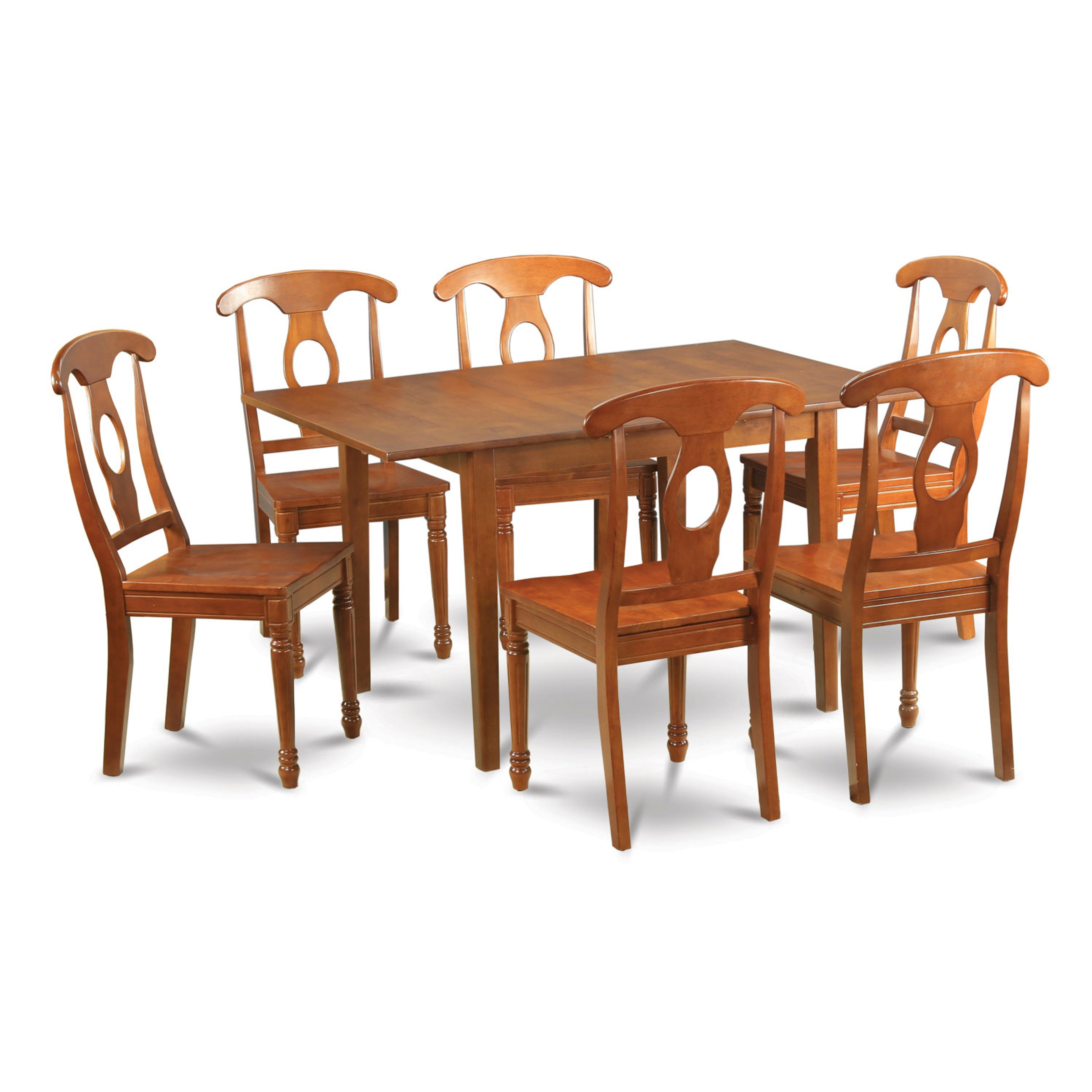 MLNA7-SBR-W 7 Pc Kitchen nook Dining set-small Table and 6 Dining Chairs