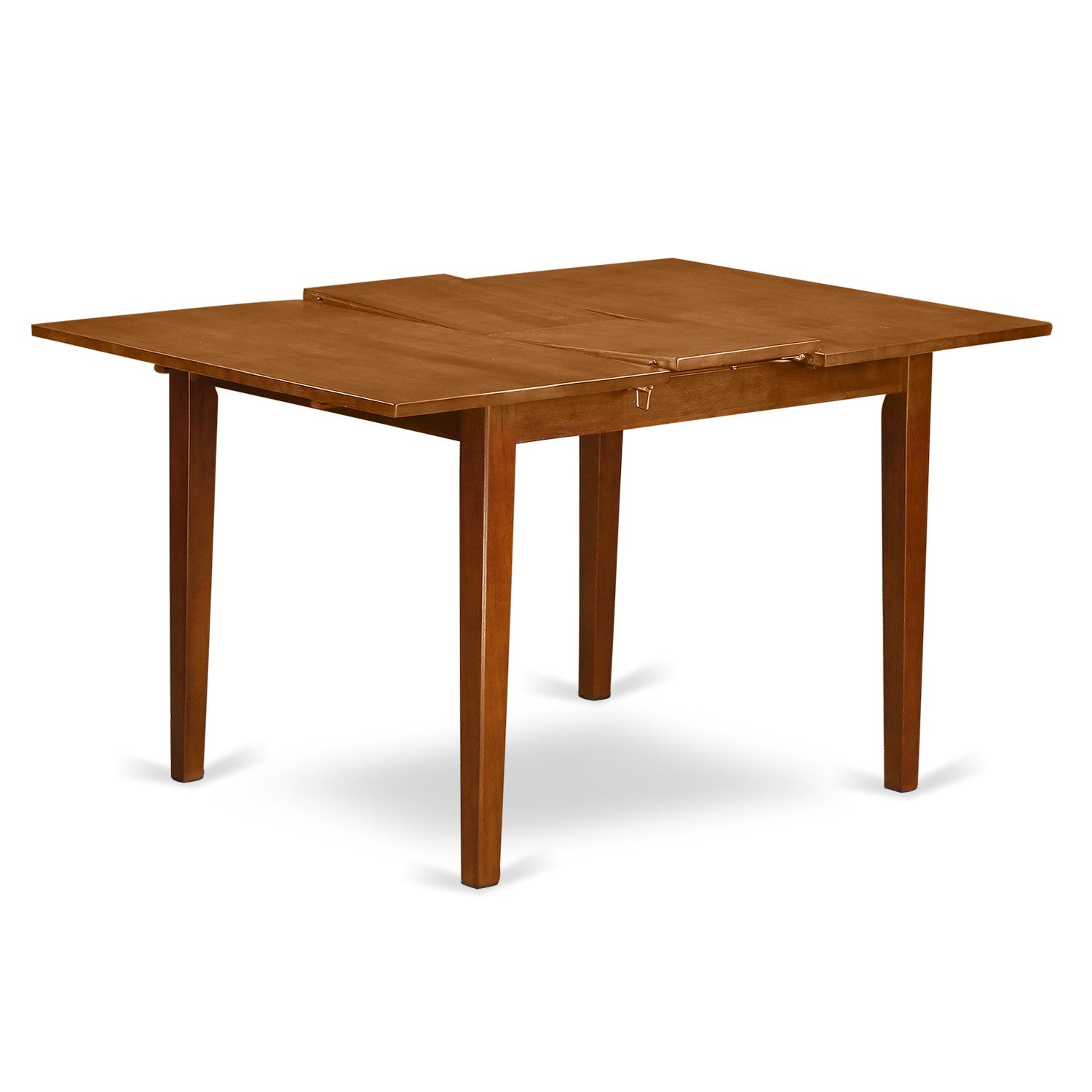 El juego de mesa de comedor East West Furniture MLAV7-SBR-C de 7 piezas consta de una mesa rectangular con diseño de hojas de mariposa y 6 sillas de comedor de tela de lino.