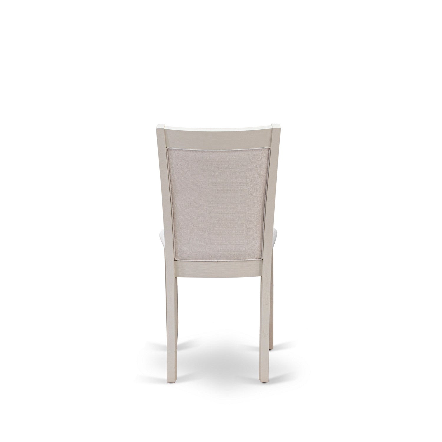 East West Furniture X097MZ001-6 6-Pc Dining Room Set Consists of a Dinning Table - 4 Cream Linen Fabric Dining Chairs with Stylish Back and a Small Bench - Wire Brushed linen white Finish
