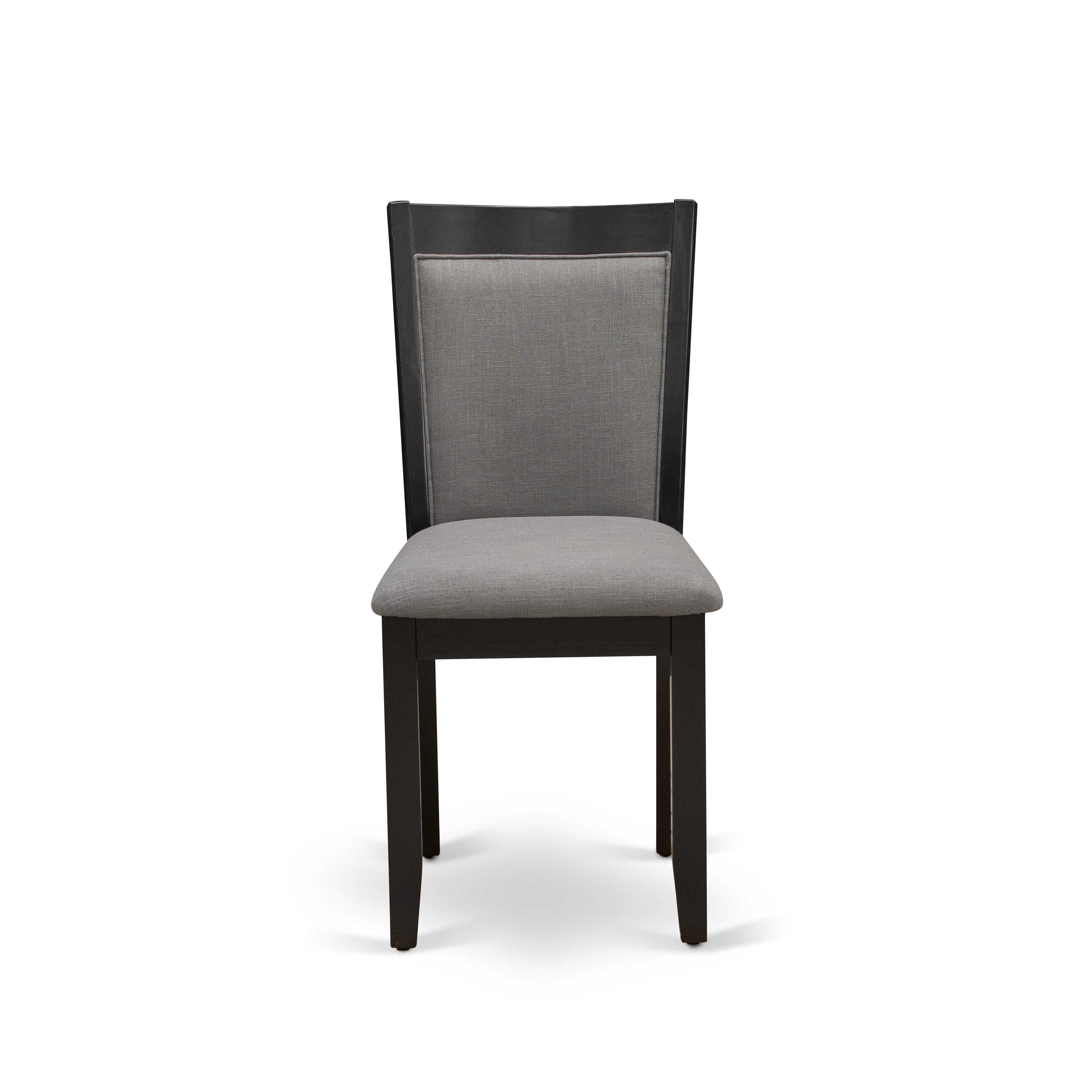 EAST WEST FURNITURE - V626MZ150-7 - 7-Pc Dining Room Table Set - 6 Dining Chairs and 1 Modern Dining Table (Wire Brushed Black Finish)