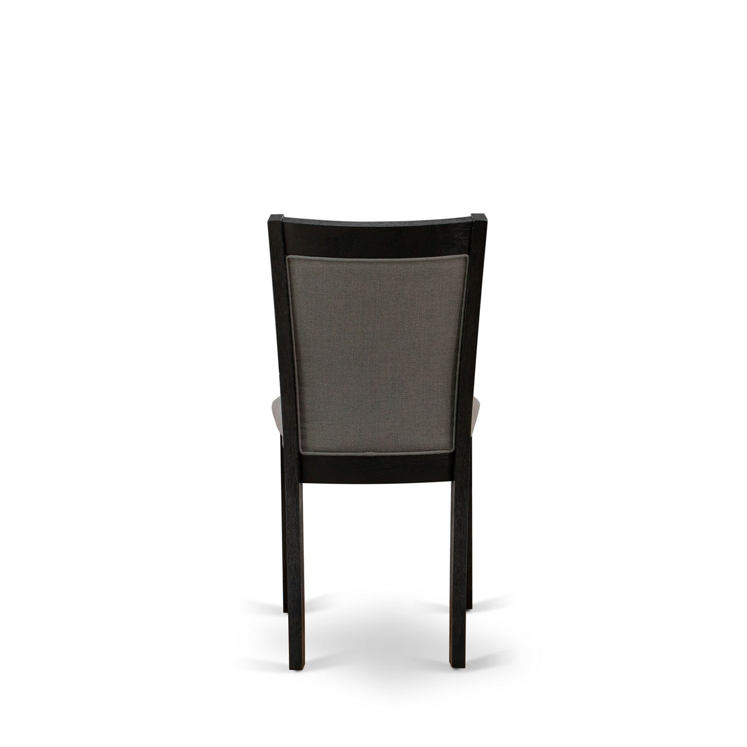 East West Furniture X677MZ650-7 7 Pc Dining Room Table Set - Distressed Jacobean Top Dinning Table with Trestle Base and 6 Dark Gotham Grey Linen Fabric Dining Chairs - Wire Brushed Black Finish