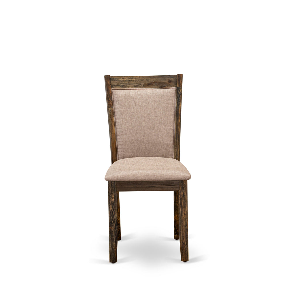 East West Furniture MZC7T16 Monza Parson Dining Chairs - Dark Khaki Linen Fabric Padded Chairs