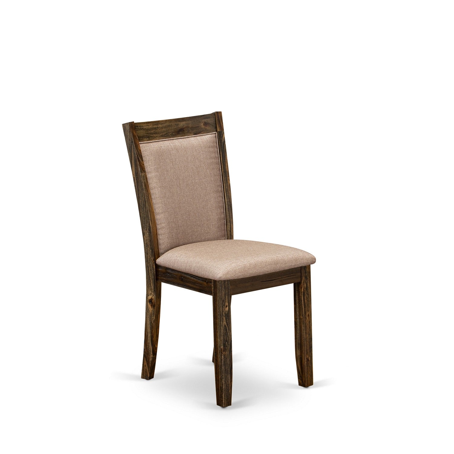 East West Furniture I3MZ7-748 7-Piece Modern Dining Set - Wooden Table and 6 Coffee Color Parson Wood Dining Chairs with High Back - Distressed Jacobean Finish
