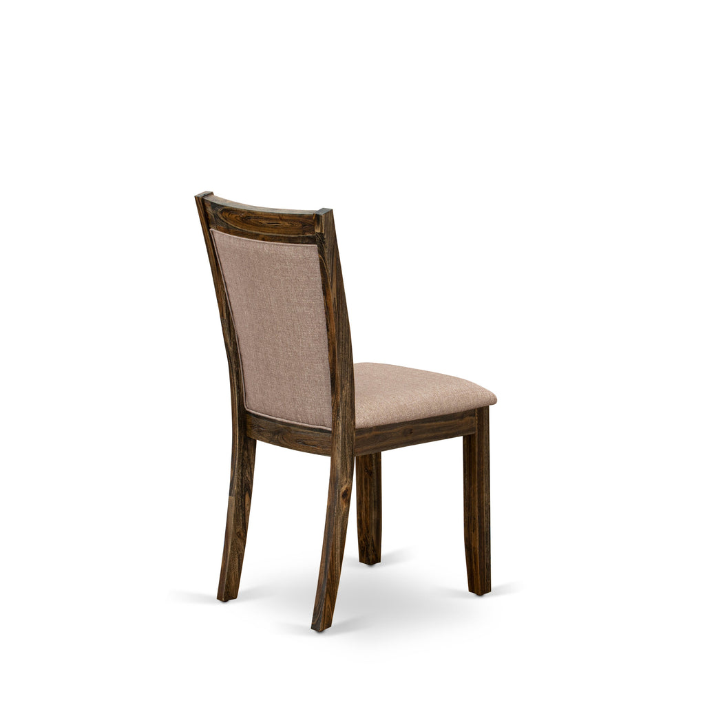East West Furniture MZC7T16 Monza Parson Dining Chairs - Dark Khaki Linen Fabric Padded Chairs